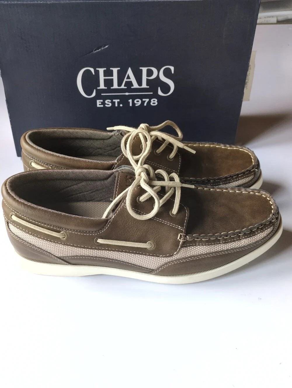 Chaps Men's Kanas Brown Boat‎ Shoes Size 12
